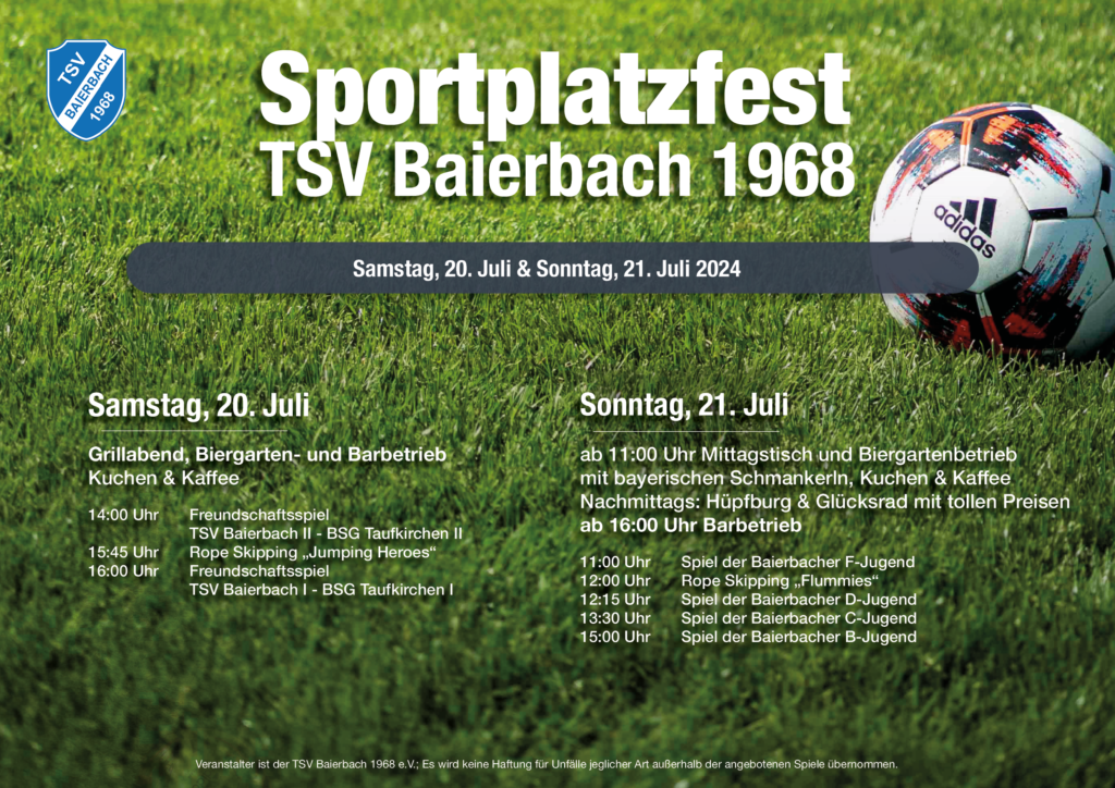 Plakat Sportplatzfest 2024