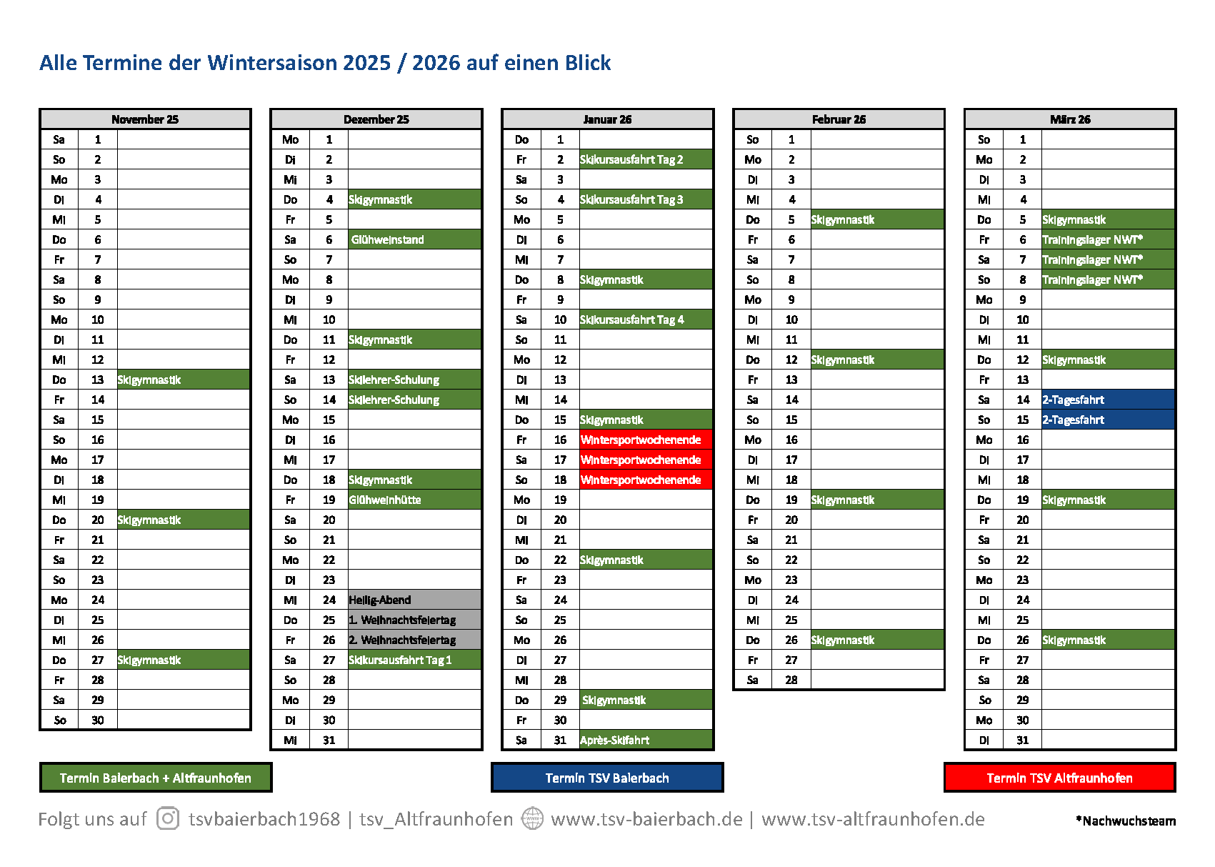 Alle Termine auf einen Blick